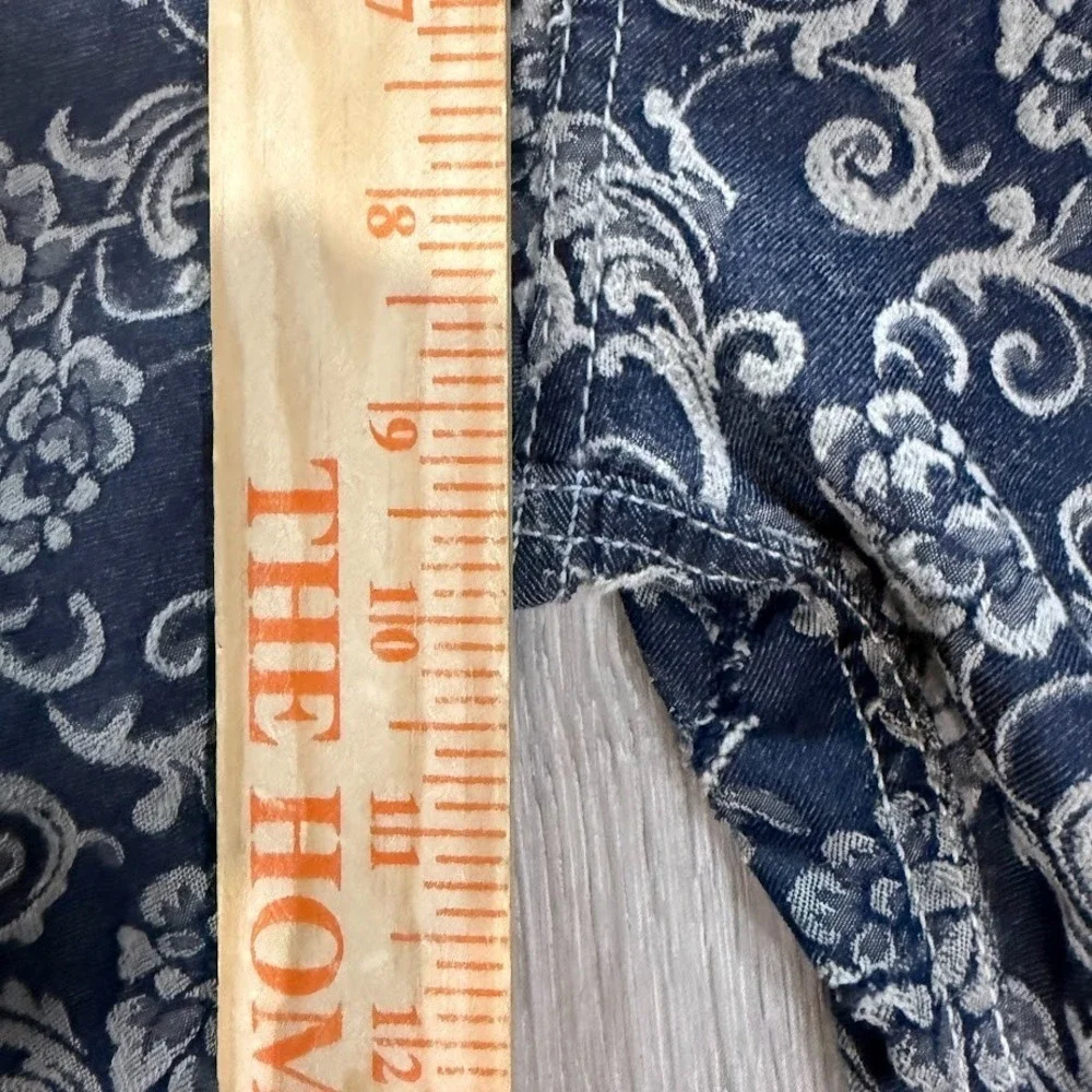 Moikana‎ Women's Skinny Jeans Blue Floral Print Size 38 Premium Design